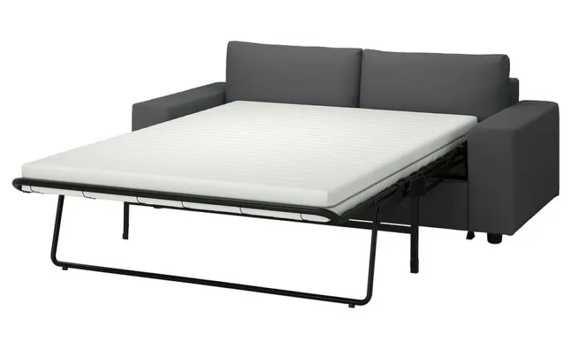 مبل تختخواب شو دو نفره با دسته‌های پهن / خاکستری هالرپ ایکیا مدل VIMLE
