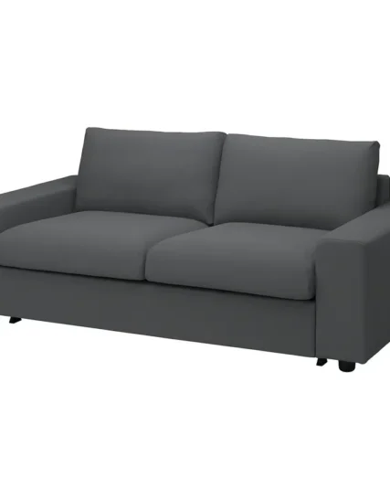 مبل تختخواب شو دو نفره با دسته‌های پهن / خاکستری هالرپ ایکیا مدل VIMLE