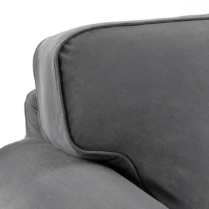 مبل راحتی سه نفره به همراه کاناپه راحتی خاکستری تیره هاکبو ایکیا مدل EKTORP