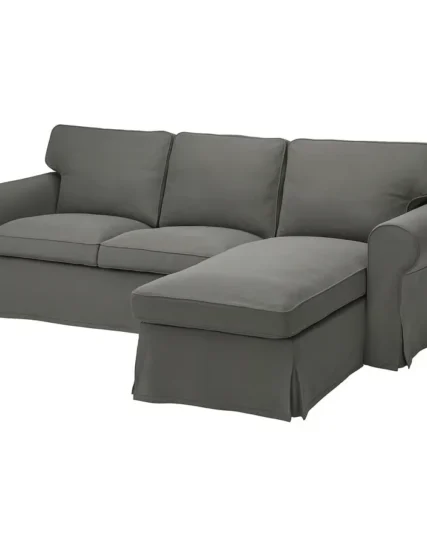 مبل راحتی سه نفره به همراه کاناپه راحتی خاکستری تیره هاکبو ایکیا مدل EKTORP