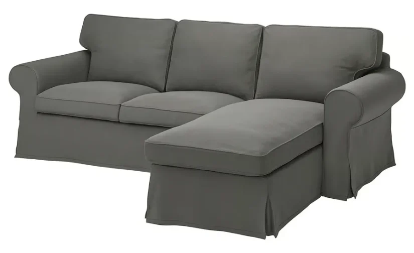 مبل راحتی سه نفره به همراه کاناپه راحتی خاکستری تیره هاکبو ایکیا مدل EKTORP