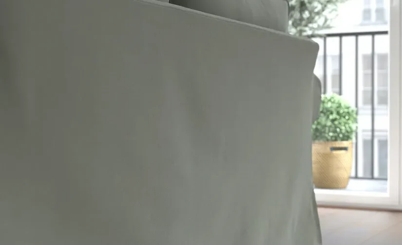 مبل راحتی سه نفره به همراه کاناپه راحتی خاکستری-سبز هاکبو ایکیا مدل EKTORP