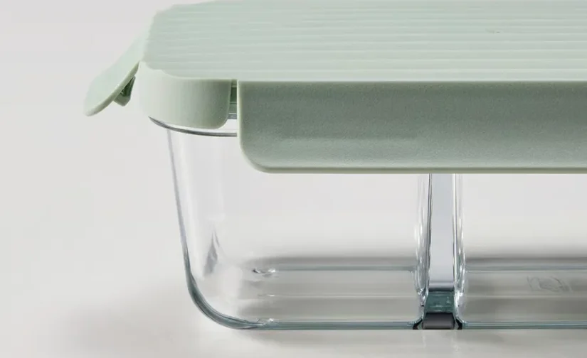 ظرف غذا شفاف/سبز روشن حجم ۷۰۰ میلی‌لیتر ایکیا مدل HAVSTOBIS