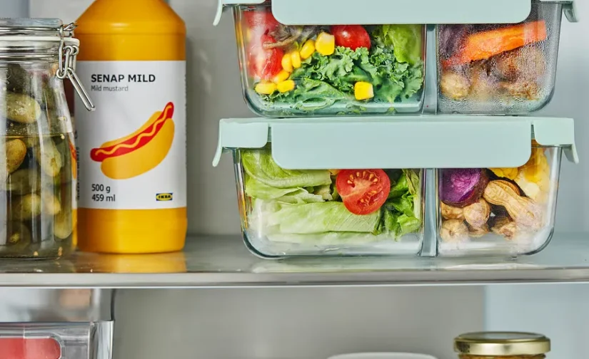 ظرف غذا شفاف/سبز روشن حجم ۷۰۰ میلی‌لیتر ایکیا مدل HAVSTOBIS