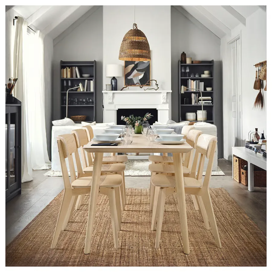 میز روکش خاکستر سایز ۲۰۰x۷۸ ایکیا مدل LISABO