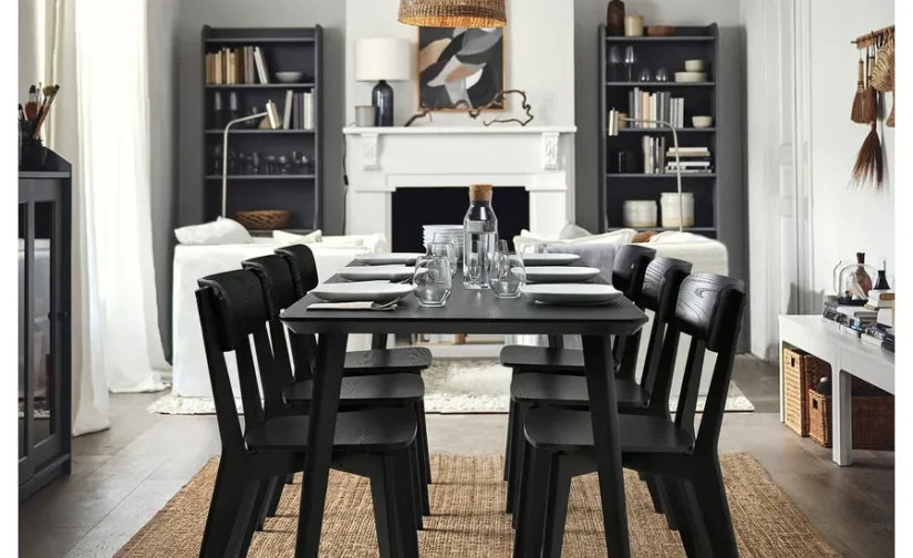 میز روکش مشکی/خاکستری سایز ۲۰۰x۷۸ ایکیا مدل LISABO