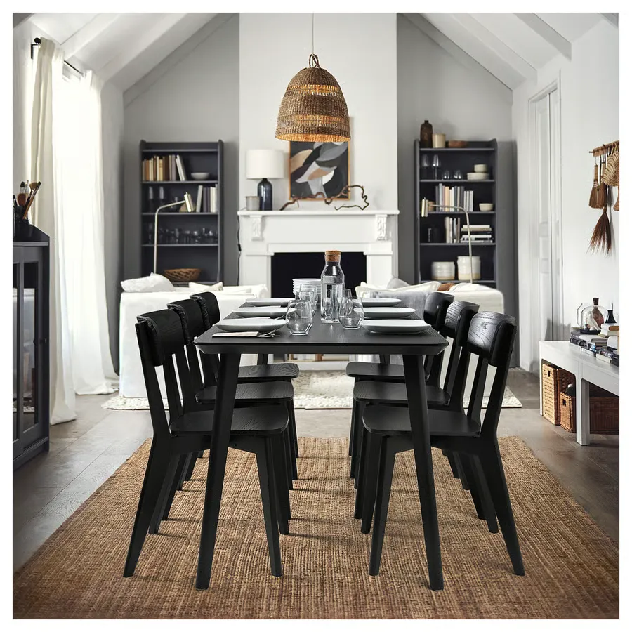 میز روکش مشکی/خاکستری سایز ۲۰۰x۷۸ ایکیا مدل LISABO