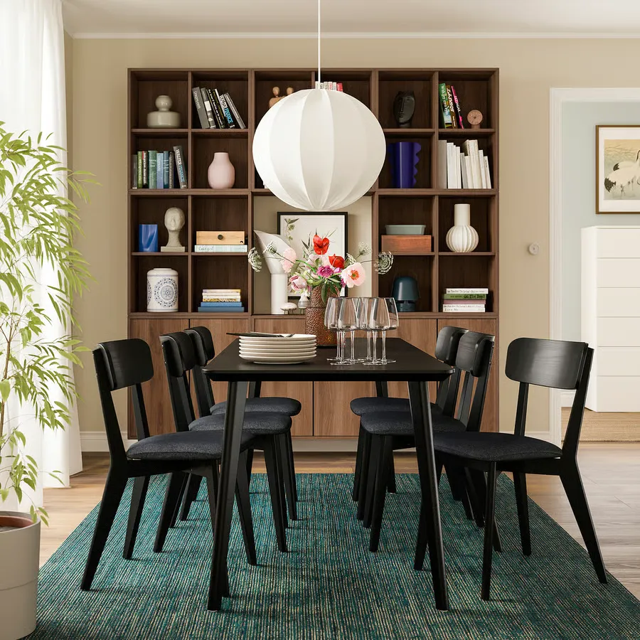 میز روکش مشکی/خاکستری سایز ۲۰۰x۷۸ ایکیا مدل LISABO