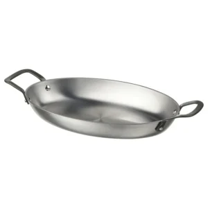 ماهیتابه بیضی شکل از جنس استیل کربنی ابعاد 32x22 ایکیا مدل VARDAGEN