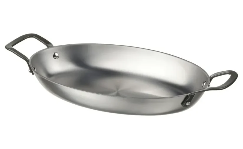 ماهیتابه بیضی شکل از جنس استیل کربنی ابعاد 32x22 ایکیا مدل VARDAGEN