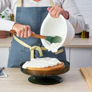 کفگیر مجموعه ۳ عددی چوبی/خاکستری تیره-سبز ایکیا مدل BÄCKRÖDING