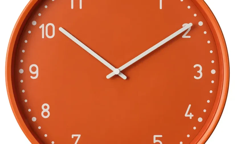 ساعت دیواری نارنجی سایز ۳۸ سانتی‌متر ایکیا مدل BONDIS