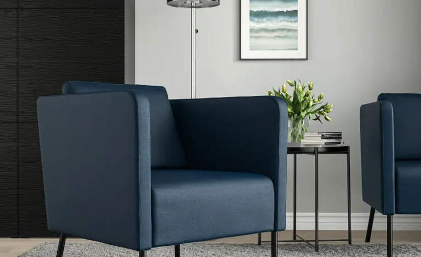 صندلی راحتی Skiftebo آبی تیره ایکیا مدل EKERÖ