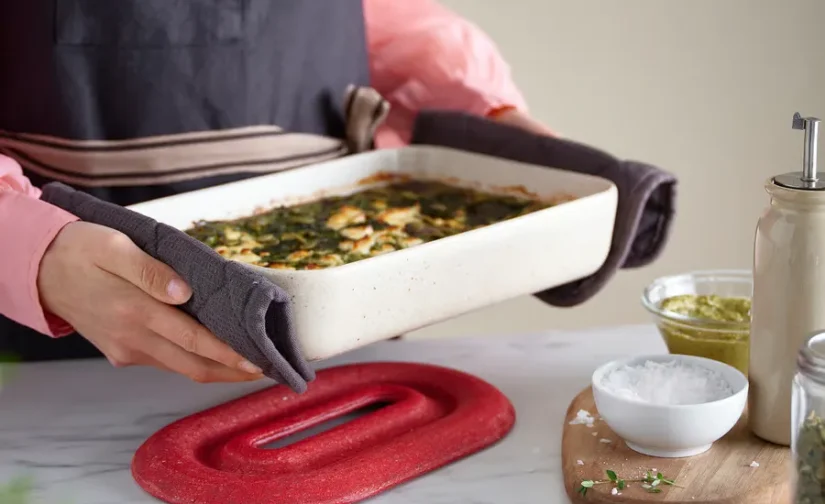 پایه قابلمه ست ۲ عددی بیضی/قرمز قهوهای روشن سایز ۲۶x۱۶ ایکیا مدل ELDSTJÄRT