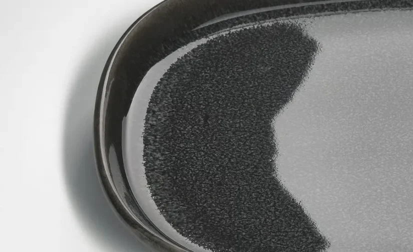 بشقاب خاکستری تیره سایز ۳۱x۱۹ ایکیا مدل GLADELIG