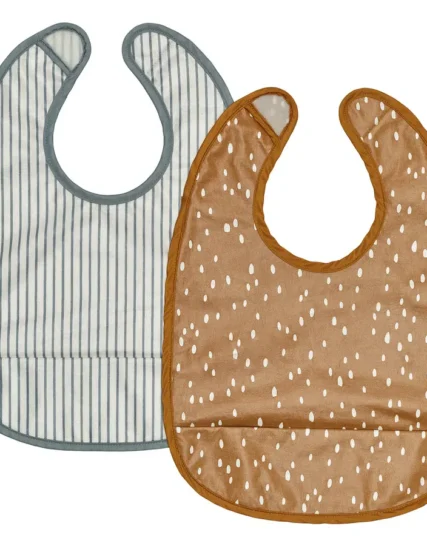 ست 2 عددی پیشبند نوزاد زرد تیره/سفید ایکیا مدل GULDVÄVARE