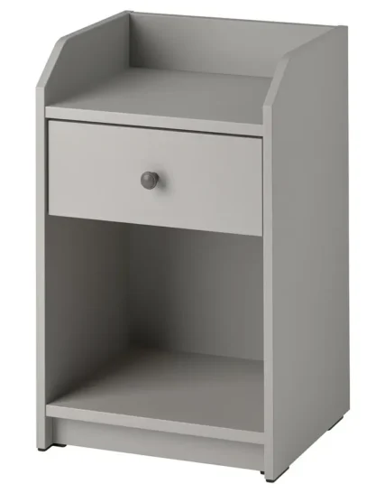 میز کنار تخت خاکستری سایز ۴۰x۳۶ ایکیا مدل HAUGA