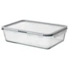 ظرف غذا با درب مستطیل/شیشه پلاستیکی ۳.۱ لیتری ایکیا مدل IKEA 365+