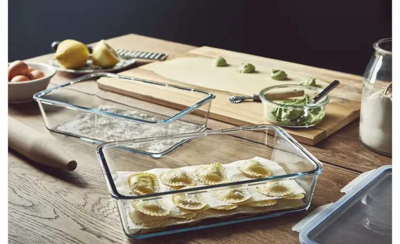 ظرف غذا با درب مستطیل/شیشه پلاستیکی ۳.۱ لیتری ایکیا مدل IKEA 365+