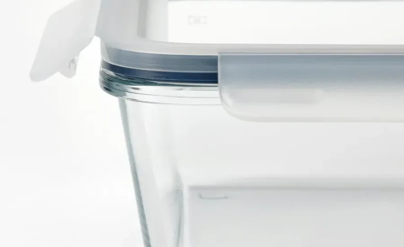 ظرف غذا با درب مستطیل/شیشه پلاستیکی ۳.۱ لیتری ایکیا مدل IKEA 365+