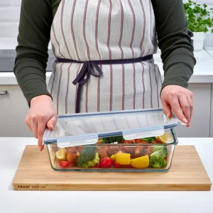 ظرف غذا با درب مستطیل/شیشه پلاستیکی ۳.۱ لیتری ایکیا مدل IKEA 365+