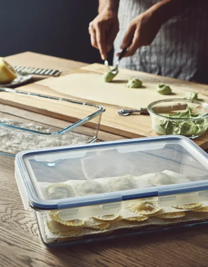 ظرف غذا با درب مستطیل/شیشه پلاستیکی ۳.۱ لیتری ایکیا مدل IKEA 365+