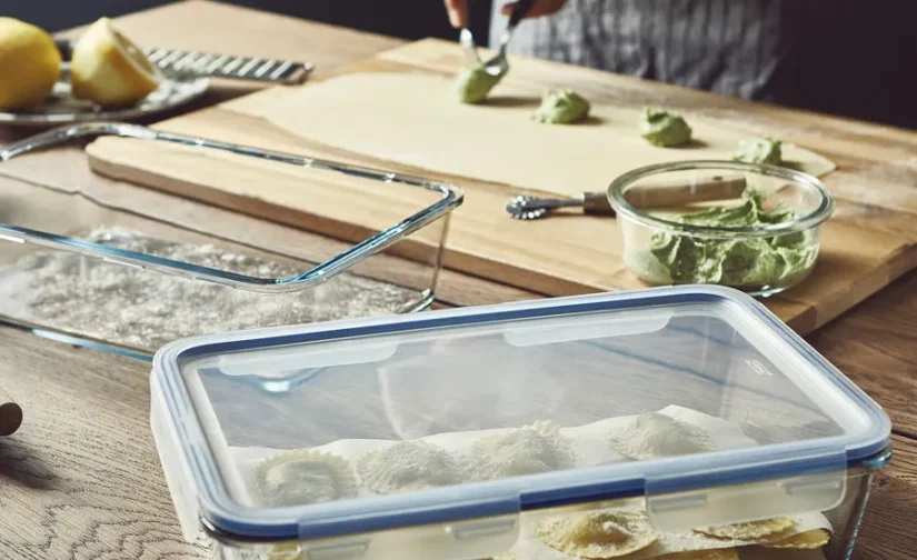 ظرف غذا با درب مستطیل/شیشه پلاستیکی ۳.۱ لیتری ایکیا مدل IKEA 365+