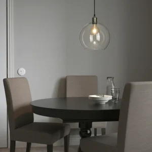 لوستر شیشه شفاف/روکش نیکل ایکیا مدل JAKOBSBYN / JÄLLBY