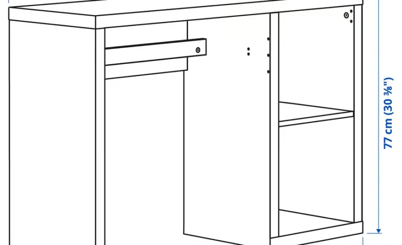 میز و صندلی مشکی-قهوه‌ای/سفید ایکیا مدل KALLAX / LOBERGET