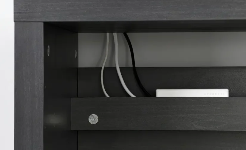 میز و صندلی مشکی-قهوه‌ای/سفید ایکیا مدل KALLAX / LOBERGET