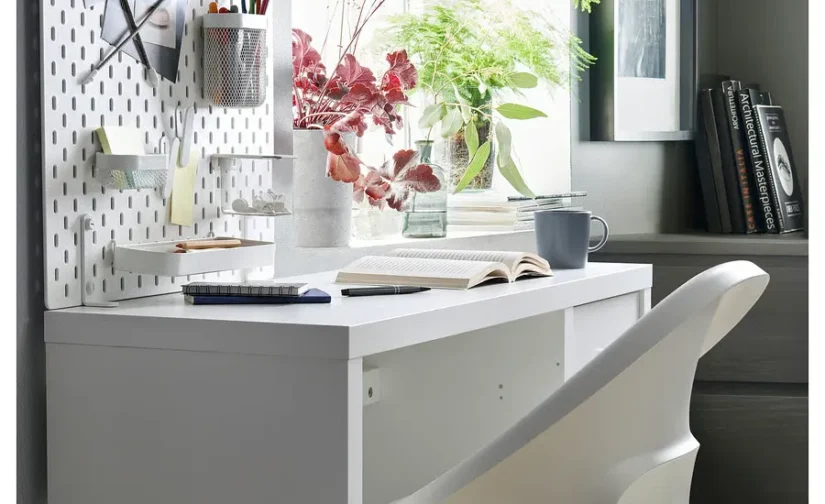 میز و صندلی سفید ایکیا مدل KALLAX / LOBERGET