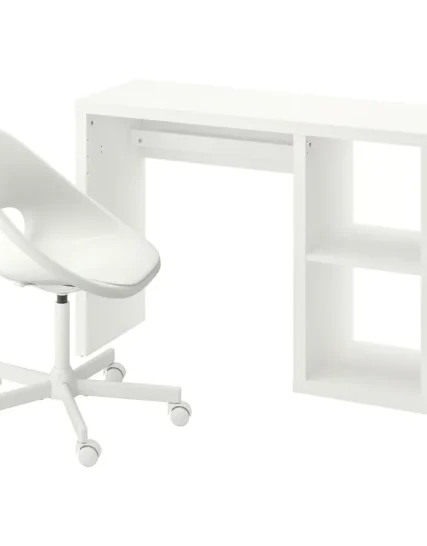 میز و صندلی سفید ایکیا مدل KALLAX / LOBERGET