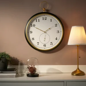 ساعت دیواری مشکی سایز ۴۶ سانتی‌متر ایکیا مدل KUTTERSMYCKE