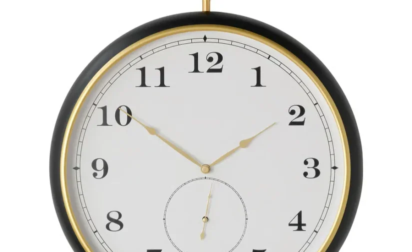 ساعت دیواری مشکی سایز ۴۶ سانتی‌متر ایکیا مدل KUTTERSMYCKE