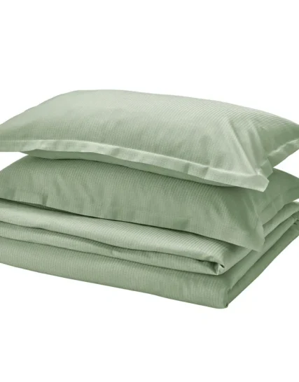 روتختی و ۲ روبالشی خاکستری روشن-سبز سایز ۲۴۰x۲۲۰/۵۰x۸۰ ایکیا مدل LÄKEVÄNDEROT