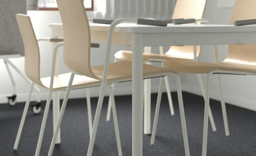 صندلی کنفرانس روکش چوب توس/سفید ایکیا مدل LÄKTARE