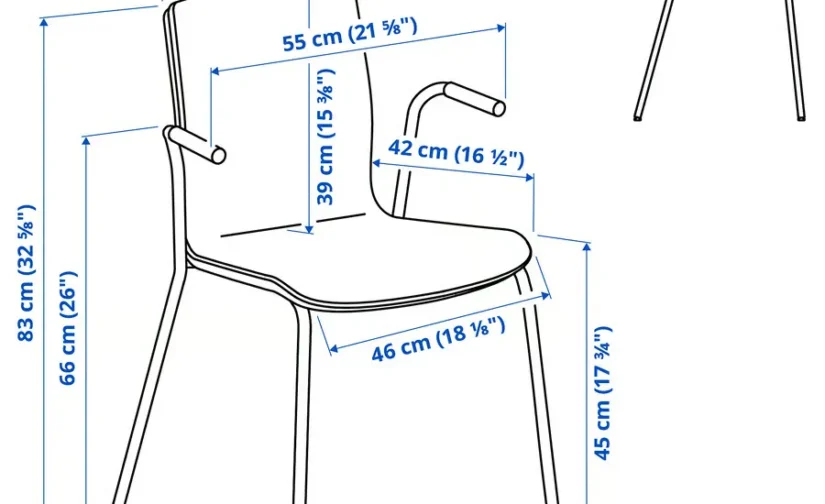 صندلی کنفرانس روکش چوب توس/سفید ایکیا مدل LÄKTARE