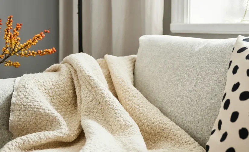 شال مبل شیری رنگ ایکیا مدل LAPPTÅG