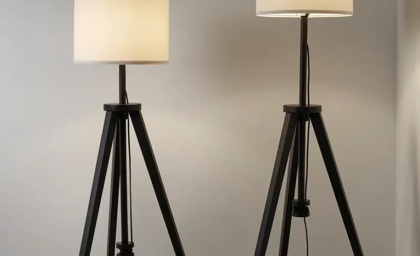 آباژور ایستاده قهوهای خاکستری/سفید ایکیا مدل LAUTERS