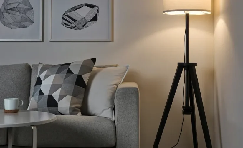 آباژور ایستاده قهوهای خاکستری/سفید ایکیا مدل LAUTERS