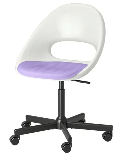 صندلی گردان + زیرانداز سفید مشکی/یاسی ایکیا مدل LOBERGET / MALSKÄR