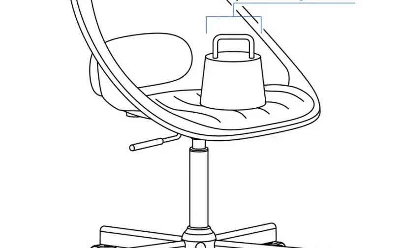 صندلی گردان + زیرانداز سفید مشکی/یاسی ایکیا مدل LOBERGET / MALSKÄR