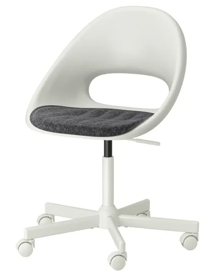 صندلی گردان + زیرانداز، سفید/خاکستری تیره ایکیا مدل LOBERGET / MALSKÄR