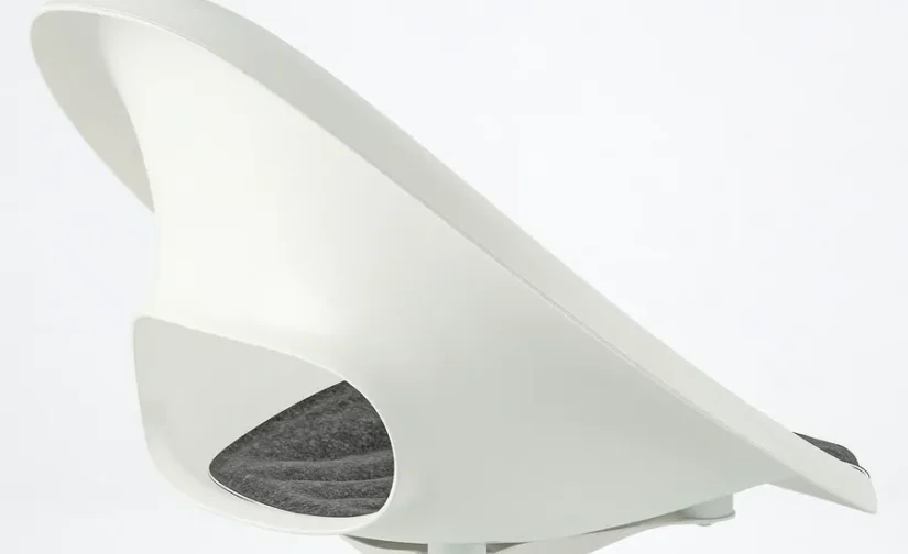 صندلی گردان + زیرانداز، سفید/خاکستری تیره ایکیا مدل LOBERGET / MALSKÄR