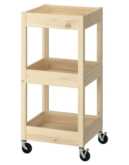 ترولی جنس کاج سایز ۳۸x۳۸x۸۲ ایکیا مدل LOSHULT