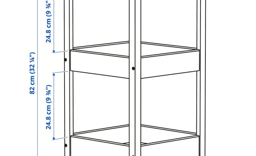 ترولی جنس کاج سایز ۳۸x۳۸x۸۲ ایکیا مدل LOSHULT