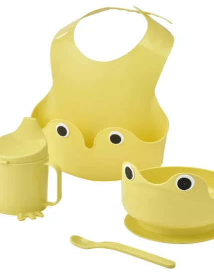 سرویس غذاخوری ۴ تکه نوزاد رنگ زرد روشن ایکیا مدل MATA