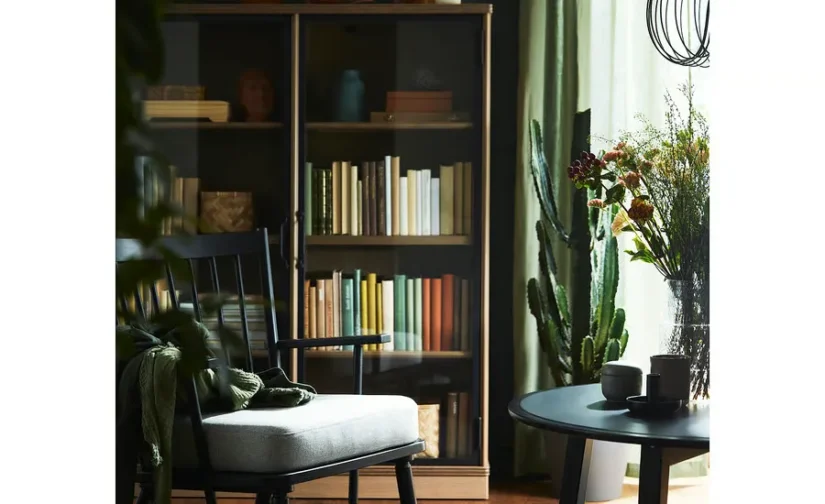 صندلی راحتی مشکی/تیبلبی بژ/خاکستری ایکیا مدل PERSBOL