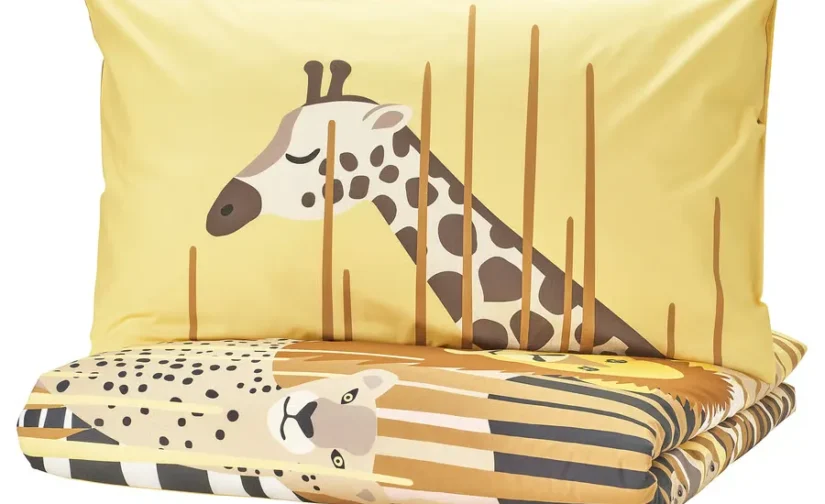 روتختی و روبالشی زرد/ساوانا سایز ۱۵۰x۲۰۰/۵۰x۸۰ ایکیا مدل SANDLÖPARE