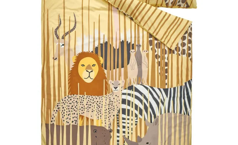 روتختی و روبالشی زرد/ساوانا سایز ۱۵۰x۲۰۰/۵۰x۸۰ ایکیا مدل SANDLÖPARE